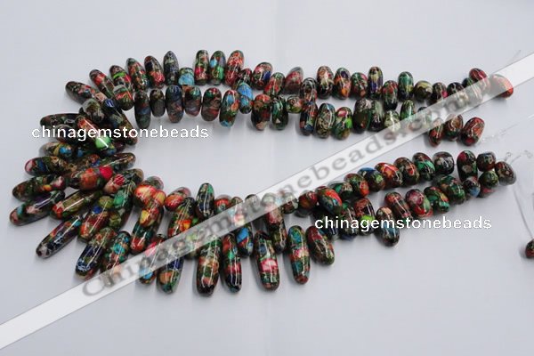 CDI990 15.5 inches 8*14mm - 8*24mm dyed imperial jasper chips beads