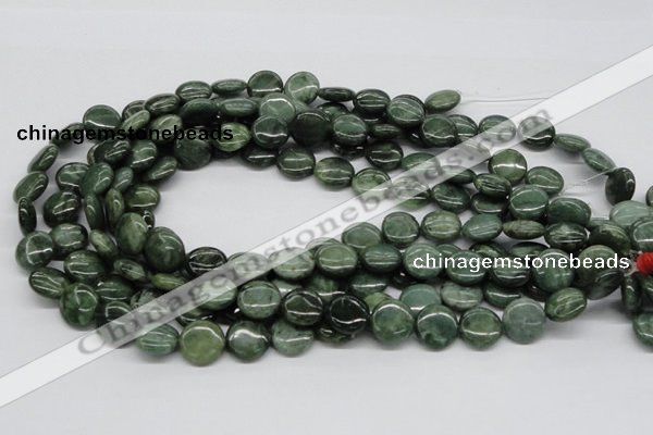 CDJ09 15.5 inches 14mm flat round Canadian jade beads wholesale