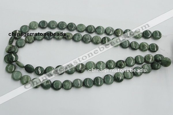 CDJ10 15.5 inches 12mm flat round Canadian jade beads wholesale