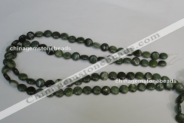 CDJ26 15.5 inches 10mm flat round Canadian jade beads wholesale