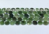 CDJ411 15.5 inches 10mm faceted square Canadian jade beads