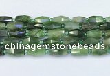 CDJ412 15.5 inches 8*14 - 9*14mm faceted freeform Canadian jade beads