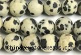 CDM105 15 inches 4mm round matte dalmatian jasper beads