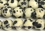 CDM106 15 inches 6mm round matte dalmatian jasper beads