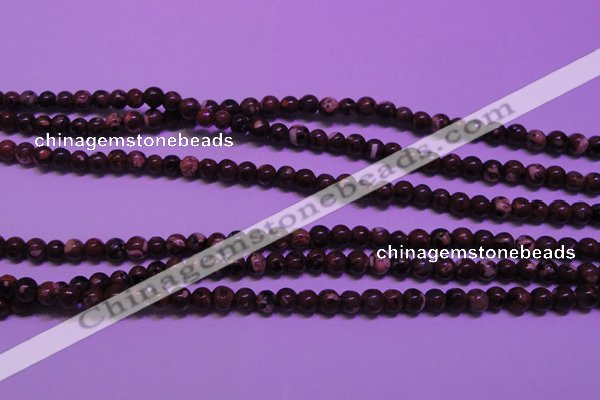 CDM50 15 inches 4mm round strawberry dalmatian jasper beads