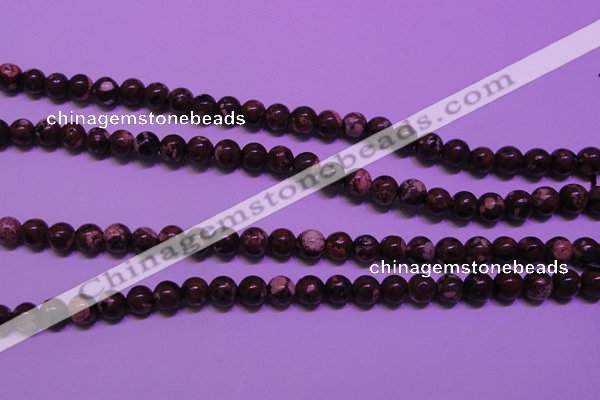 CDM51 15 inches 6mm round strawberry dalmatian jasper beads