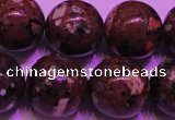 CDM54 15 inches 12mm round strawberry dalmatian jasper beads