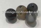 CDN1004 20mm round grey agate decorations wholesale