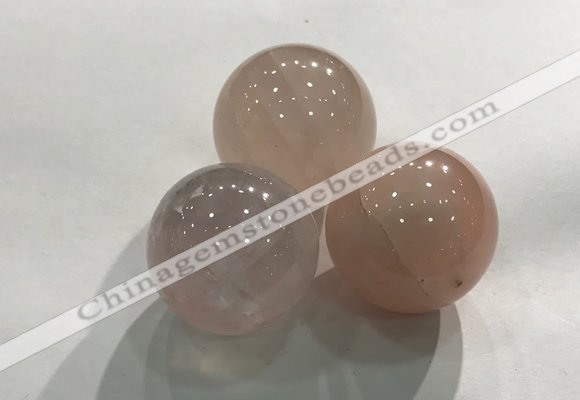 CDN1032 30mm round rose quartz decorations wholesale