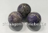 CDN1036 30mm round charoite decorations wholesale