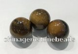 CDN1050 30mm round yellow tiger eye decorations wholesale