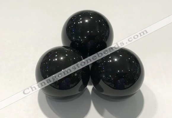 CDN1057 30mm round black obsidian decorations wholesale