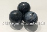 CDN1069 30mm round blue dumortierite decorations wholesale