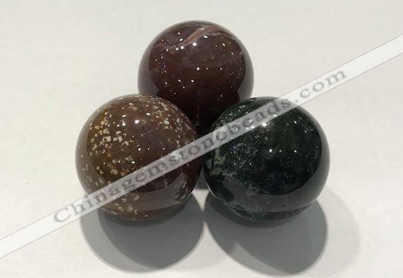 CDN1091 30mm round Indian agate decorations wholesale