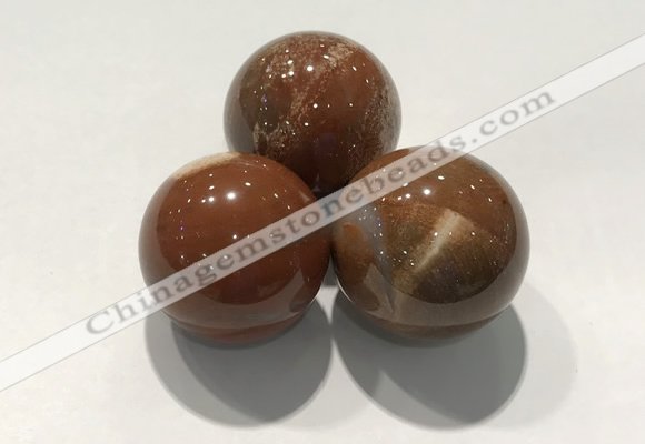 CDN1106 30mm round red jasper decorations wholesale