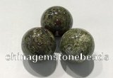 CDN1135 30mm round dragon blood jasper decorations wholesale