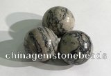 CDN1149 30mm round zebra jasper decorations wholesale