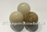 CDN1153 30mm round yellow jade decorations wholesale