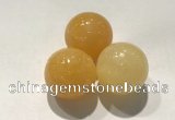 CDN1154 30mm round yellow jade decorations wholesale