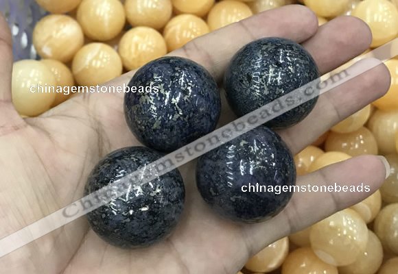 CDN12 30mm round pyrite gemstone decorations wholesale