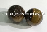 CDN1235 40mm round yellow tiger eye decorations wholesale