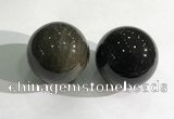 CDN1240 40mm round golden obsidian decorations wholesale