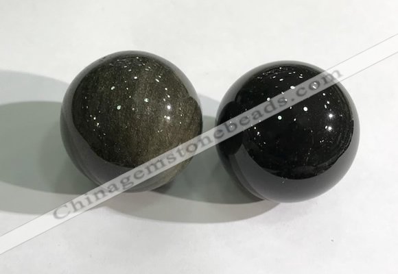 CDN1240 40mm round golden obsidian decorations wholesale