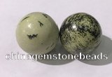 CDN1268 40mm round yellow jasper decorations wholesale