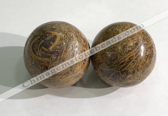 CDN1281 40mm round elephant blood stone decorations wholesale