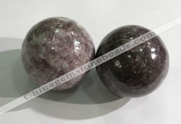 CDN1283 40mm round lilac jasper decorations wholesale