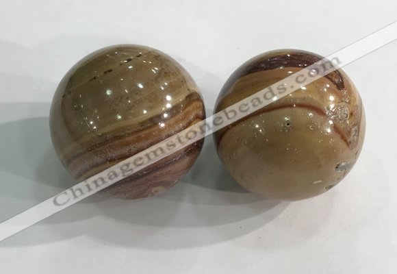 CDN1287 40mm round red picture jasper decorations wholesale