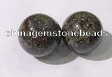 CDN1288 40mm round dragon blood jasper decorations wholesale