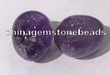 CDN1333 35*45mm egg-shaped amethyst decorations wholesale