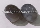 CDN1368 35*45mm egg-shaped grey agate decorations wholesale