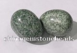 CDN1373 35*45mm egg-shaped green spot stone decorations wholesale