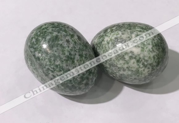 CDN1373 35*45mm egg-shaped green spot stone decorations wholesale