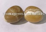 CDN1380 35*45mm egg-shaped yellow calcite decorations wholesale