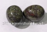 CDN1390 35*45mm egg-shaped dragon blood jasper decorations wholesale