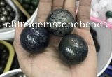 CDN14 35mm round pyrite gemstone decorations wholesale