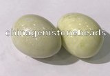 CDN1408 35*45mm egg-shaped yellow jasper decorations wholesale