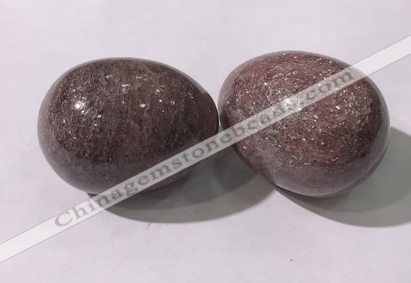 CDN1409 35*45mm egg-shaped red biotite decorations wholesale