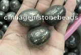 CDN29 24*30mm egg-shaped pyrite gemstone decorations wholesale
