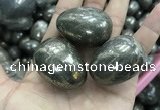 CDN30 28*38mm egg-shaped pyrite gemstone decorations wholesale