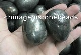 CDN31 38*50mm egg-shaped pyrite gemstone decorations wholesale