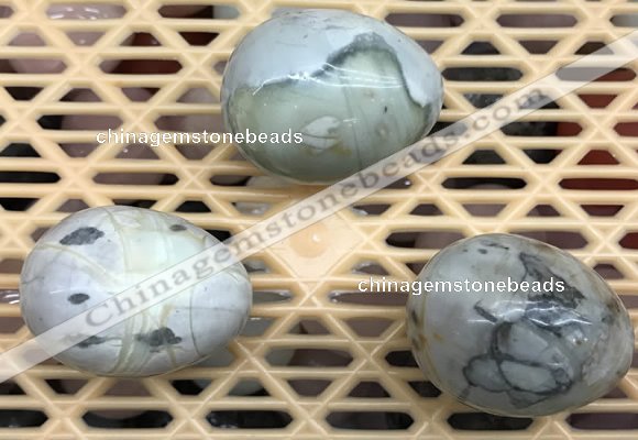 CDN318 30*40mm egg-shaped picasso jasper decorations wholesale