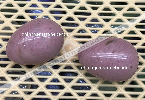 CDN344 35*50mm egg-shaped pink wooden fossil jasper decorations