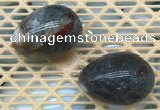 CDN360 35*50mm egg-shaped blood jasper decorations wholesale