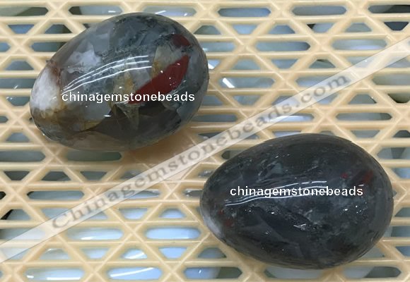 CDN360 35*50mm egg-shaped blood jasper decorations wholesale