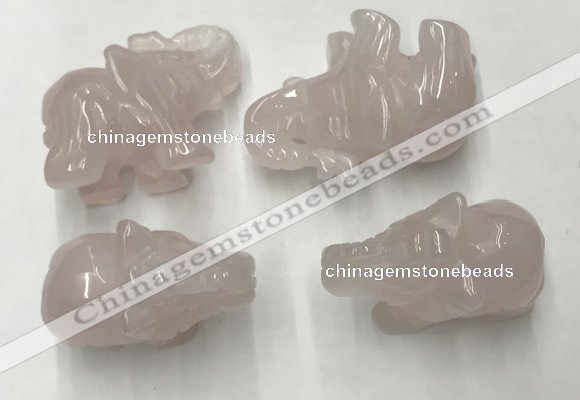 CDN380 20*40*30mm elephant rose quartz decorations wholesale