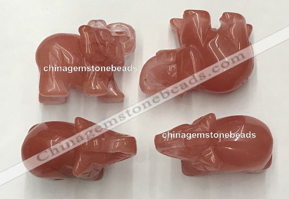 CDN385 20*40*30mm elephant cherry quartz decorations wholesale